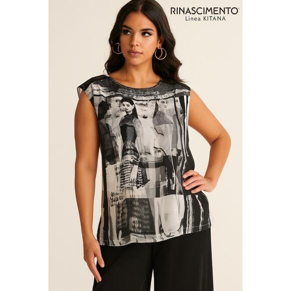 Rinascimento Linea Kitana Silk Front Top Sz. M - Picture 1 of 3